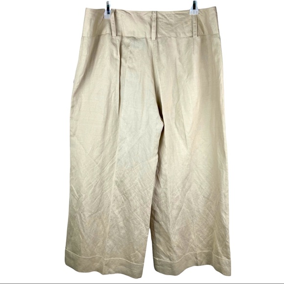 Lifestyle Attitude by Larry Levine Linen Blend Khaki Wide Leg Carpi Pant Plus 16 - Picture 3 of 11